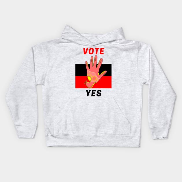 Vote Yes To The Voice Indigenous Voice To Parliament Kids Hoodie by 3dozecreations